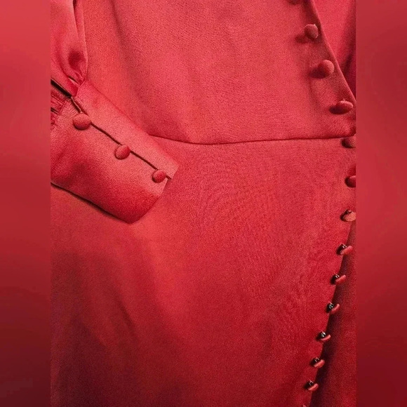 Alexia Admor Mini Wrap Dress in Red Size 2 Button Detail - Picture 4 of 7